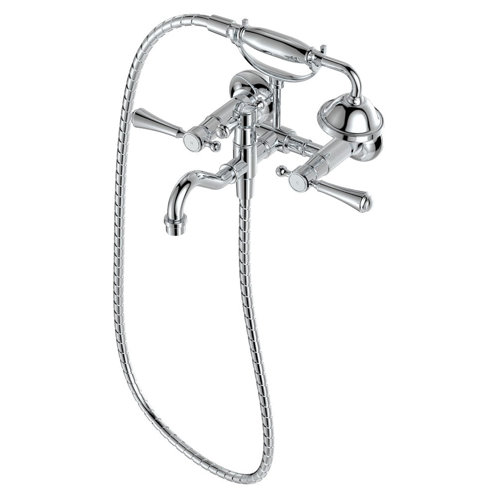 Fienza 339105CC Lillian Lever Exposed Bath Tap Set with Hand Shower Chrome - Bath Fillers