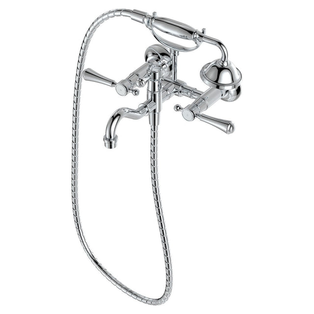 Fienza 339105CC Lillian Lever Exposed Bath Tap Set with Hand Shower Chrome - Bath Fillers