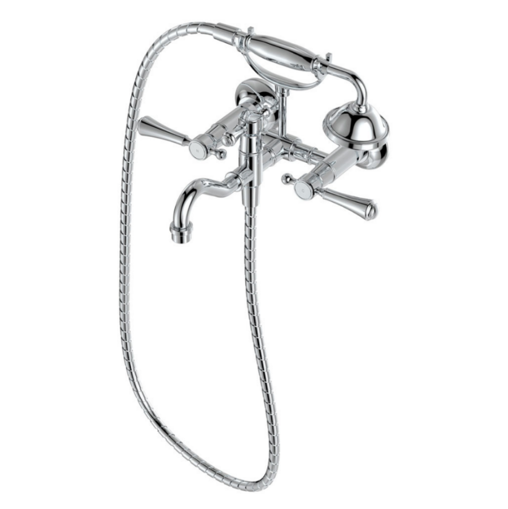 Fienza 339105CC Lillian Lever Exposed Bath Tap Set with Hand Shower Chrome - Tapware 3 Piece