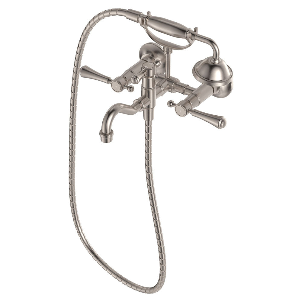 Fienza 339105NN Lillian Lever Exposed Bath Tap Set with Hand Shower Brushed Nickel - Bath Fillers