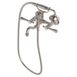 Fienza 339105NN Lillian Lever Exposed Bath Tap Set with Hand Shower Brushed Nickel - Bath Fillers