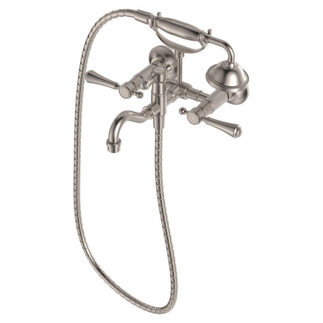 Fienza 339105NN Lillian Lever Exposed Bath Tap Set with Hand Shower Brushed Nickel - Bath Fillers