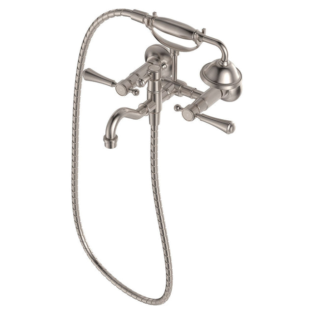 Fienza 339105NN Lillian Lever Exposed Bath Tap Set with Hand Shower Brushed Nickel - Bath Fillers