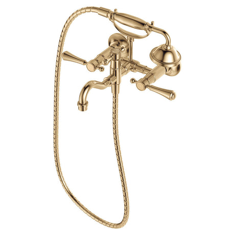 Fienza 339105UU Lillian Lever Exposed Bath Tap Set with Hand Shower Urban Brass - Bath Fillers