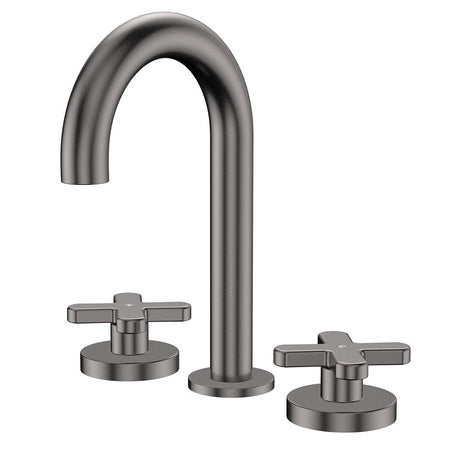 Fienza 343101GM-LF Kaya Round Hob Set Cross Taps Gun Metal