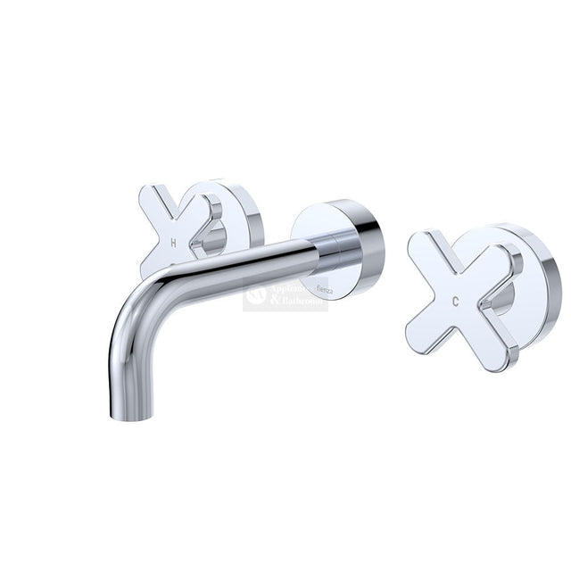 Fienza 343102-130-LF Kaya Wall Set Cross Taps 130mm Chrome