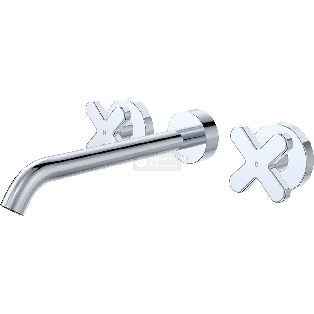 Fienza 343102-220-LF Kaya Wall Set Cross Taps 220mm Chrome
