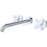 Fienza 343102-220-LF Kaya Wall Set Cross Taps 220mm Chrome