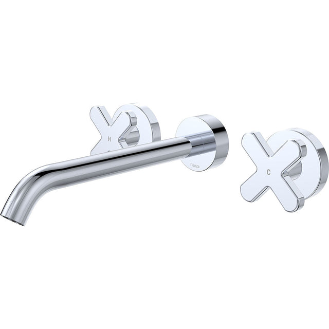 Fienza 343102-220-LF Kaya Wall Set Cross Taps 220mm Chrome