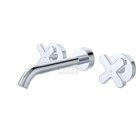 Fienza 343102-LF Kaya Wall Set Cross Taps 180mm Chrome