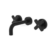 Fienza 343102B-130-LF Kaya Wall Set Cross Taps 130mm Matte Black