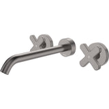 Fienza 343102GM-220-LF Kaya Wall Set Cross Taps 220mm Gun Metal
