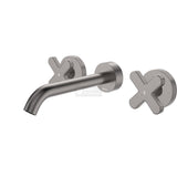Fienza 343102GM-LF Kaya Wall Set Cross Taps 180mm Gun Metal