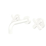 Fienza 343102MW-130-LF Kaya Wall Set Cross Taps 130mm Matte White