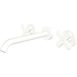 Fienza 343102MW-220-LF Kaya Wall Set Cross Taps 220mm Matte White