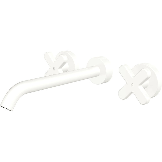 Fienza 343102MW-220-LF Kaya Wall Set Cross Taps 220mm Matte White