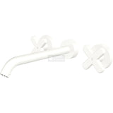 Fienza 343102MW-220-LF Kaya Wall Set Cross Taps 220mm Matte White