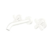 Fienza 343102MW-L Kaya Wall Set Cross Taps 180mm Matte White