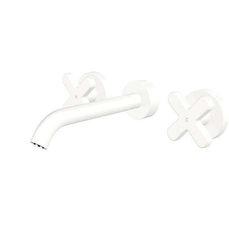 Fienza 343102MW-L Kaya Wall Set Cross Taps 180mm Matte White