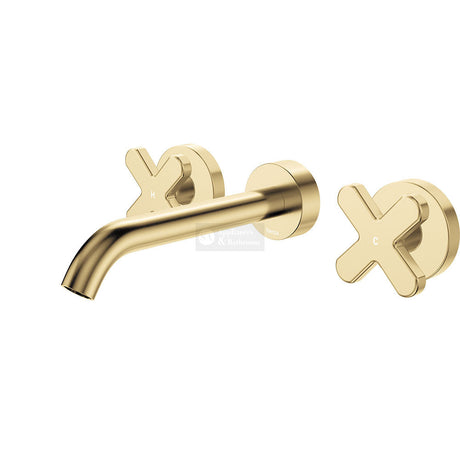 Fienza 343102UB-LF Kaya Wall Set Cross Taps 180mm Urban Brass