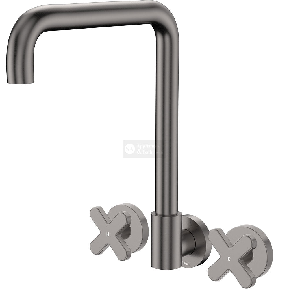 Fienza 343105GM-LF Kaya Squareline Wall Set Cross Taps Gun Metal