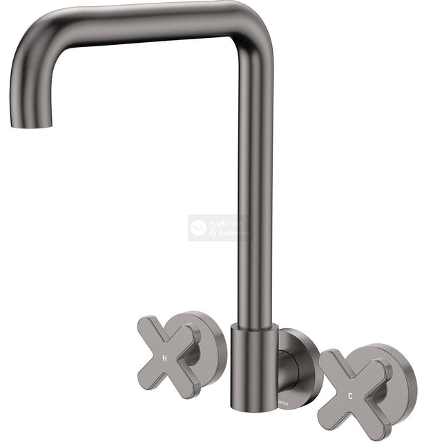 Fienza 343105GM-LF Kaya Squareline Wall Set Cross Taps Gun Metal