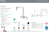 Fienza 343105MW-LF Kaya Squareline Wall Set Cross Taps Matte White