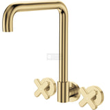 Fienza 343105UB-LF Kaya Squareline Wall Set Cross Taps Urban Brass