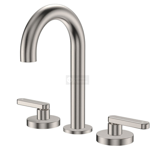 Fienza 344101BN-LF Kaya Round Hob Set Lever Taps Brushed Nickel