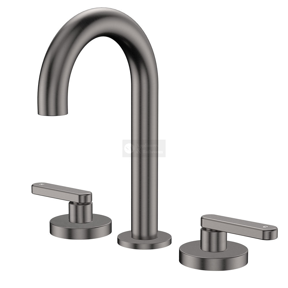 Fienza 344101GM-LF Kaya Round Hob Set Lever Taps Gun Metal