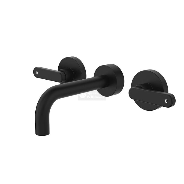 Fienza 344102B-130-LF Kaya Wall Set Lever Taps 130mm Matte Black