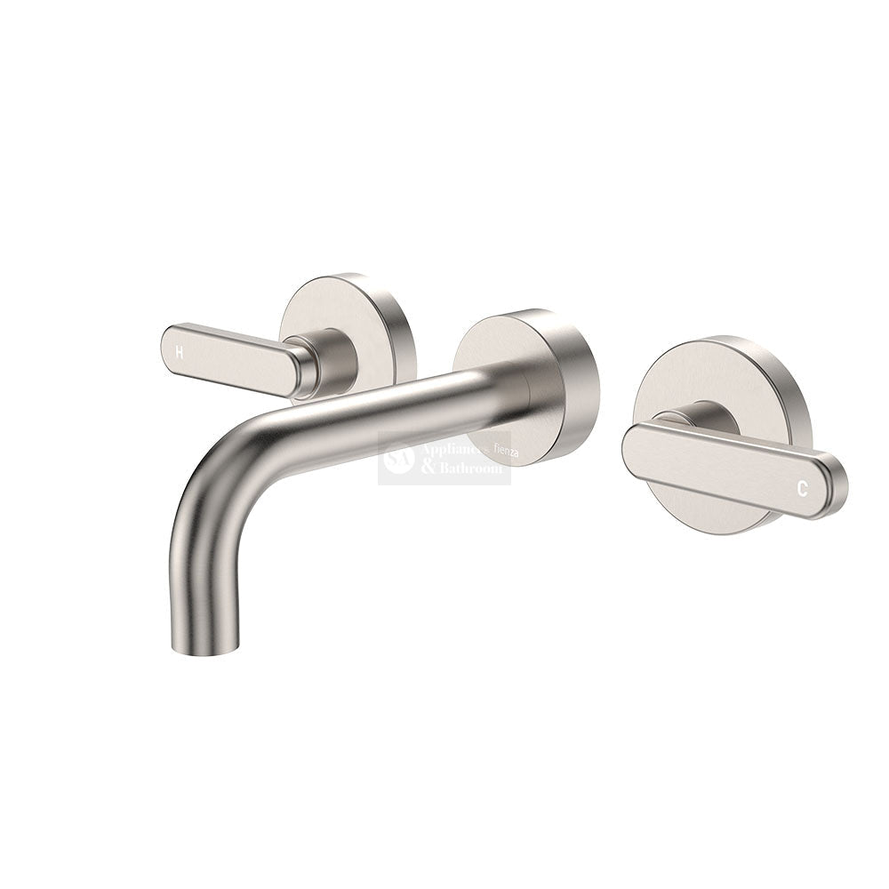 Fienza 344102BN-130-LF Kaya Wall Set Lever Taps 130mm Brushed Nickel