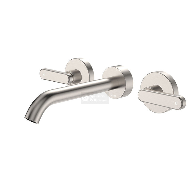Fienza 344102BN-LF Kaya Wall Set Lever Taps 180mm Brushed Nickel