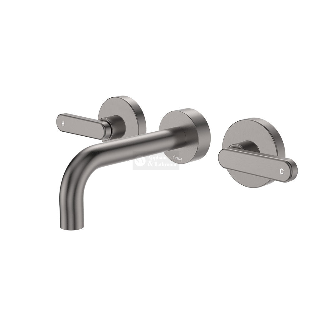 Fienza 344102GM-130-LF Kaya Wall Set Lever Taps 130mm Gun Metal