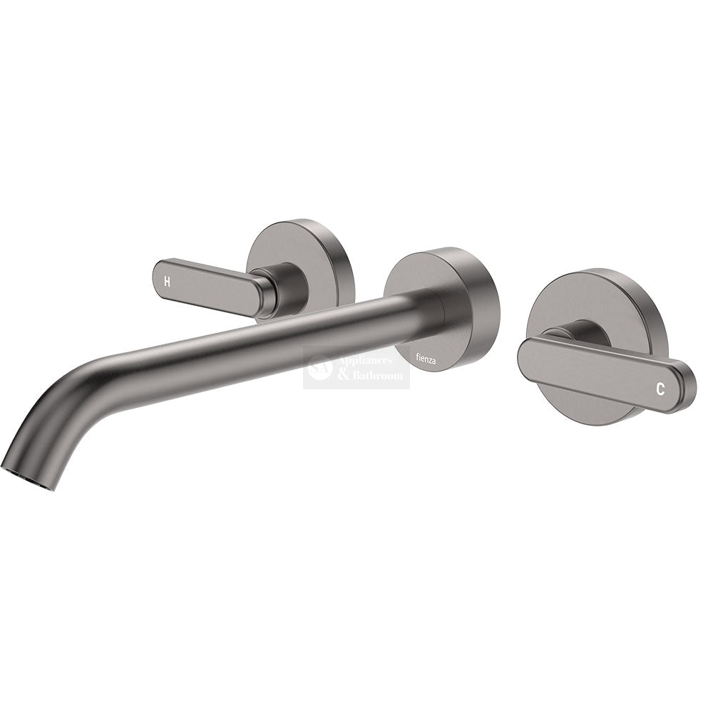 Fienza 344102GM-220-LF Kaya Wall Set Lever Taps 220mm Gun Metal