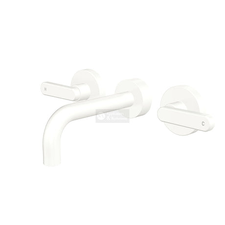 Fienza 344102MW-130-LF Kaya Wall Set Lever Taps 130mm Matte White