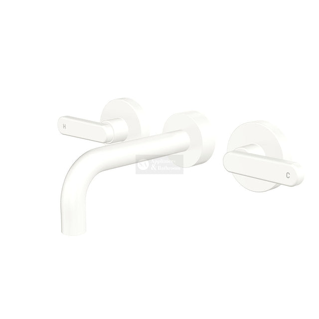 Fienza 344102MW-130-LF Kaya Wall Set Lever Taps 130mm Matte White