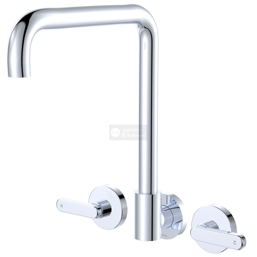 Fienza 344105-LF Kaya Squareline Wall Set Lever Taps Chrome