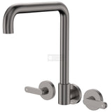 Fienza 344105GM-LF Kaya Squareline Wall Set Lever Taps Gun Metal