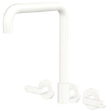 Fienza 344105MW-LF Kaya Squareline Wall Set Lever Taps Matte White