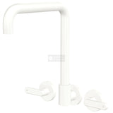Fienza 344105MW-LF Kaya Squareline Wall Set Lever Taps Matte White