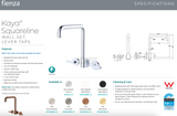 Fienza 344105MW-LF Kaya Squareline Wall Set Lever Taps Matte White