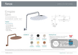 Fienza 411109-A Empire Slim Gooseneck Shower Arm Set Chrome - Wall Arm Showers