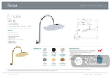 Fienza 411109B-D Empire Slim Curved Shower Arm Set Matte Black - Wall Arm Showers