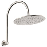 Fienza 411109BN-D Empire Slim Curved Shower Arm Set Brushed Nickel - Wall Arm Showers