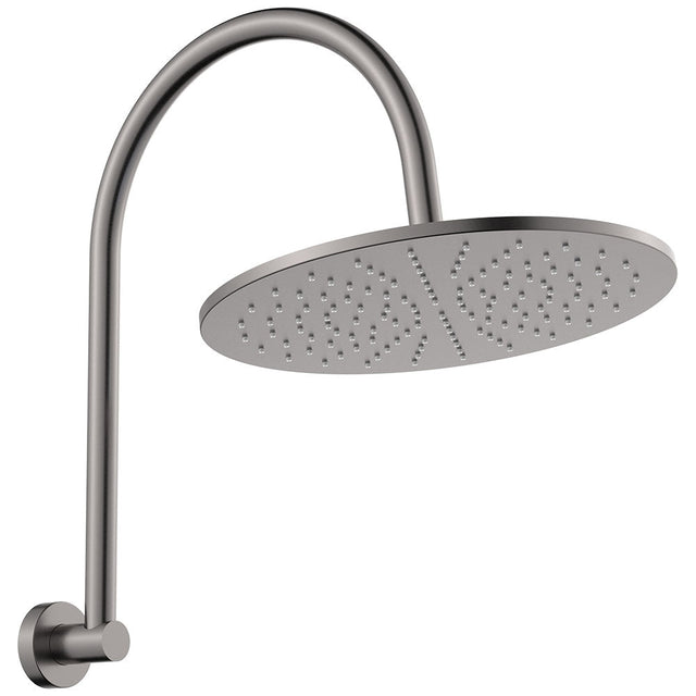 Fienza 411109GM-D Empire Slim Curved Shower Arm Set Gun Metal - Wall Arm Showers