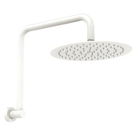 Fienza 411125MW-A Kaya Goosneck Shower Arm Set Matte White - Wall Arm Shower