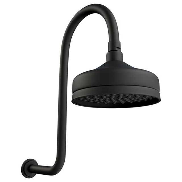 Fienza 411138B-A Lillian Wall Arm Shower Set Matte Black - Wall Arm Showers