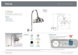 Fienza 411138B-A Lillian Wall Arm Shower Set Matte Black - Wall Arm Showers