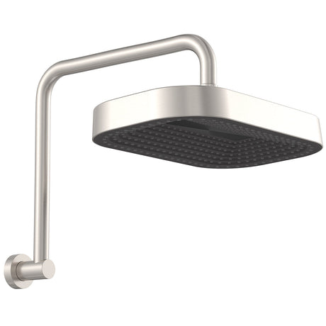 Fienza 411139BN-A Kuro Gooseneck Shower Arm Set Soft Square Head Brushed Nickel
